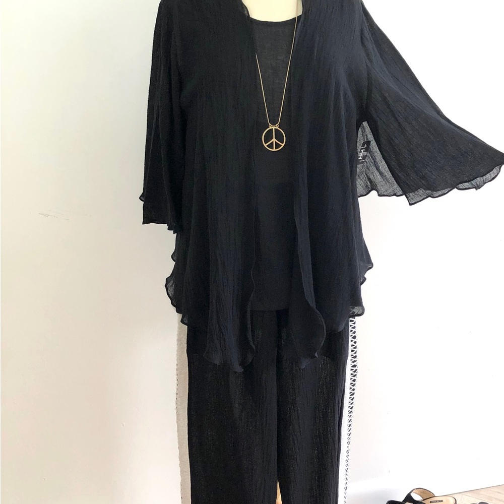 Chic Cottons Collection- 100% Lightweight, Soft Black COTTON Gauze/Voile Fashion